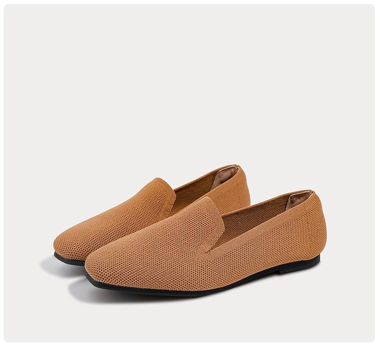 

Fashion Female Luxury Flat sole Shoes Lightweight comfortable women s shoes Square toe plus size Loafers Ladies casual mesh footwear 43 шоколадный