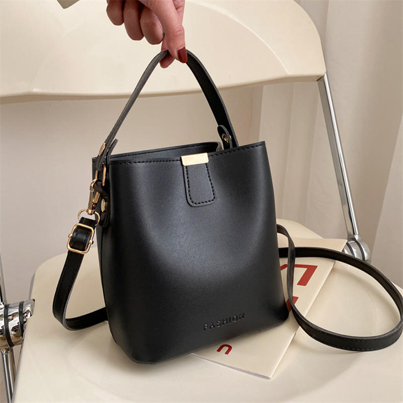 Simple Solid Color Crossbody Bags Women Elegant Shoulder Portable Bucket Bag
