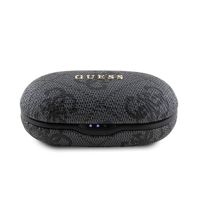 Guess 4G Metall Logo - Bluetooth TWS Kopfhörer ENC + Ladecase (Schwarz)