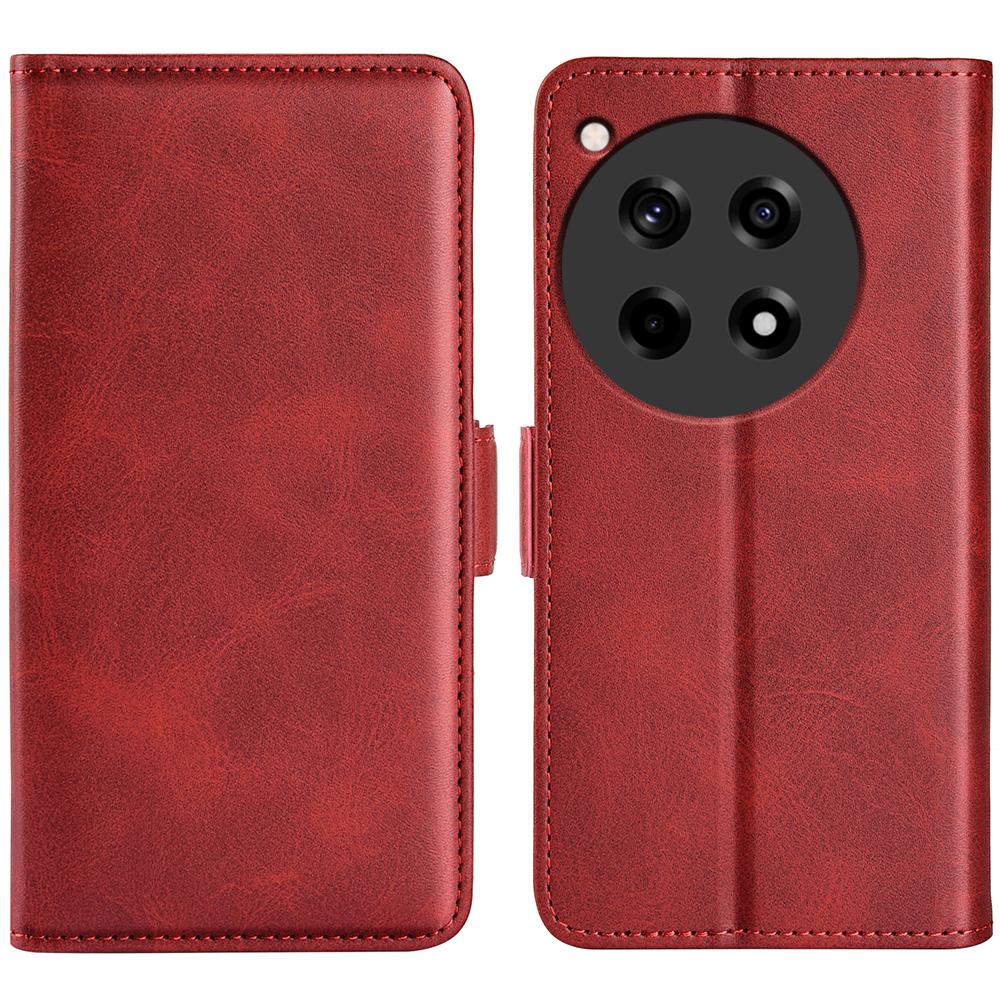 For OnePlus 12R 5G/Ace 3 5G Case Dual Magnetic Clasp Leather Wallet Cover