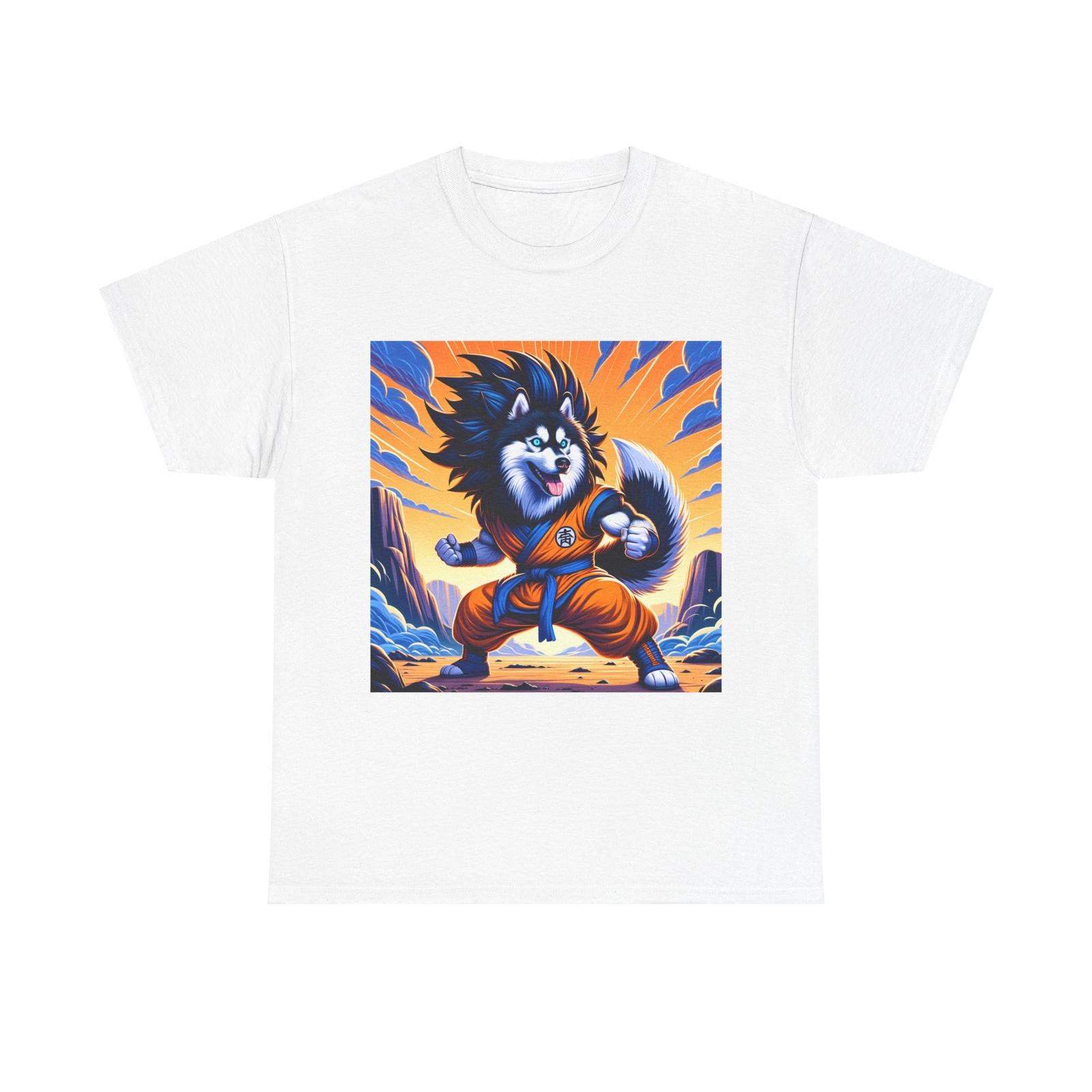 Unisex Adult T Shirt Siberian Husky Anime Style Artwork Battle S разноцветный