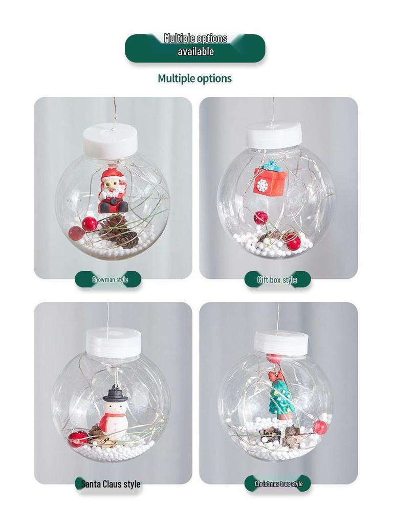 Festive Window Curtain Lights & Ornaments - Luminous Wishing Balls for Christmas Scenes