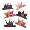12pcs Colored Party Crown Hat Cartoon Happy New Year Decor New Year Paper Hat  New Year Gifts