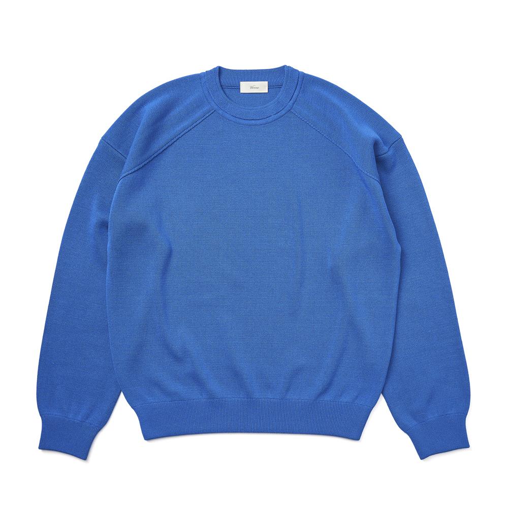 Berno [Casual] Raglan Crew-Neck Knit Blue L