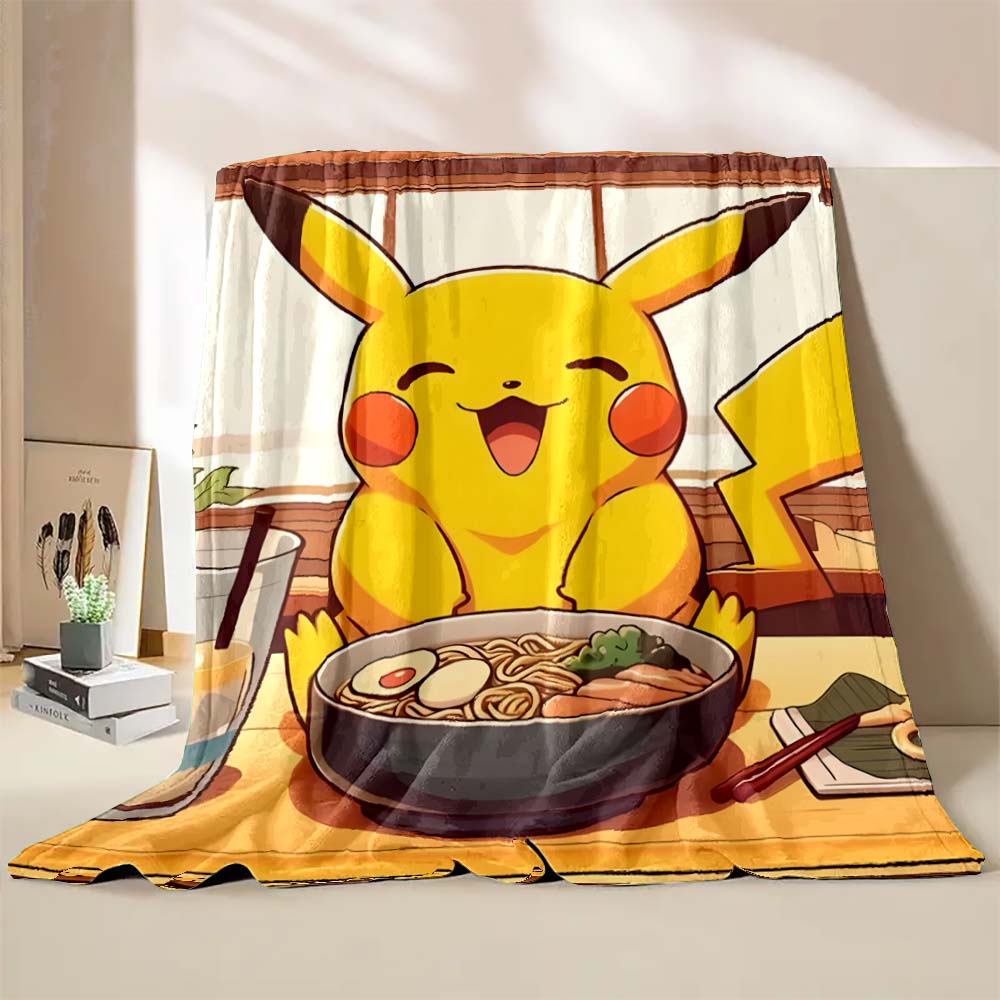 1PC Pokémon Pikachu Pattern Blanket Warm Soft Fluffy Kids and Adults Sofa Bed Throw Blanket Outdoor Travel Camping Luxury Gifts