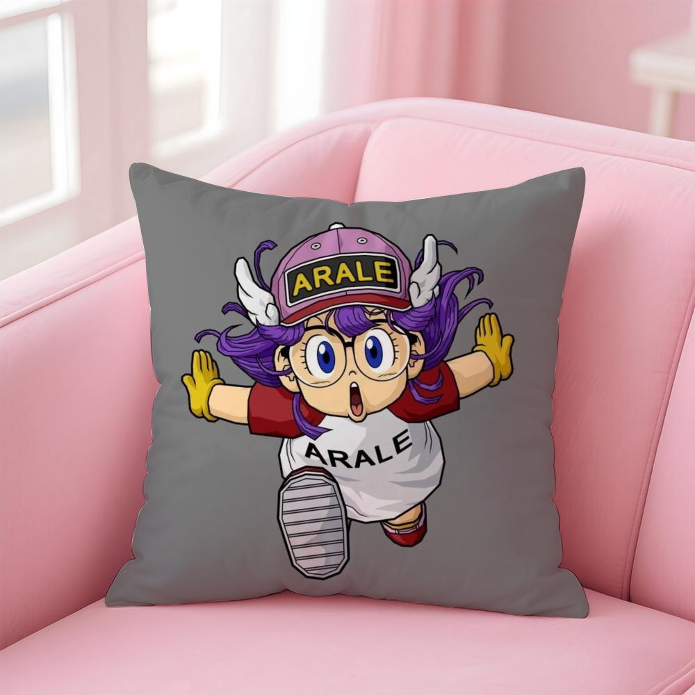 Cartoon Dr SSlump Arale Cushion Cover Linen Pillowcase Cover Soft Decor for Sofa Home Room
