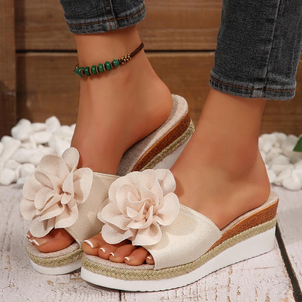 

Летние новые сандалии на танкетке с круглым носком и высокой толстой подошвой, плетеные пеньковой веревкой, с бантом, больших размеров, женские 42