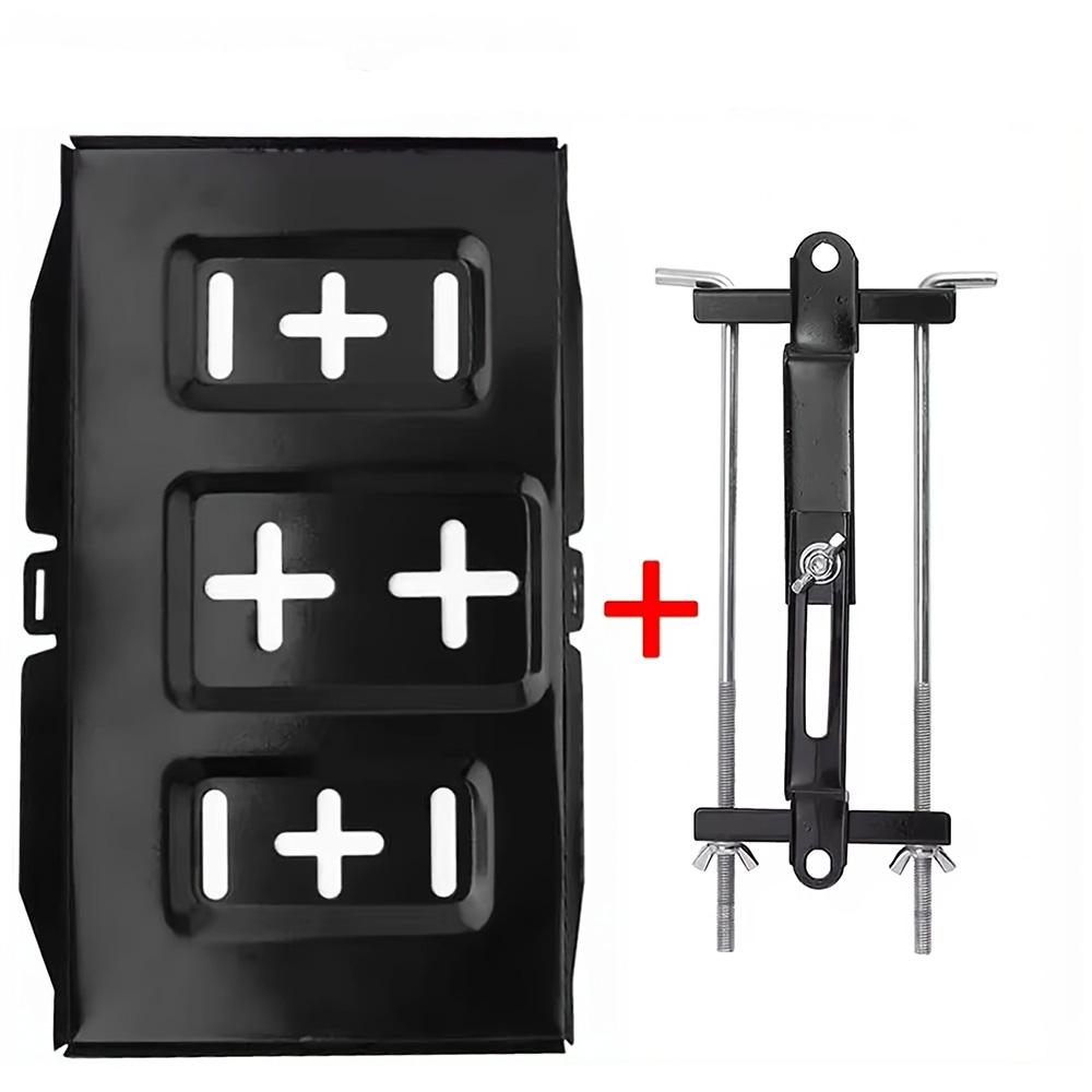 Car Fixed Battery Hold Down Tray Corrosion-Resistant Steel Storage Battery Holder Adjustable Bracket Clamp Battery Tray