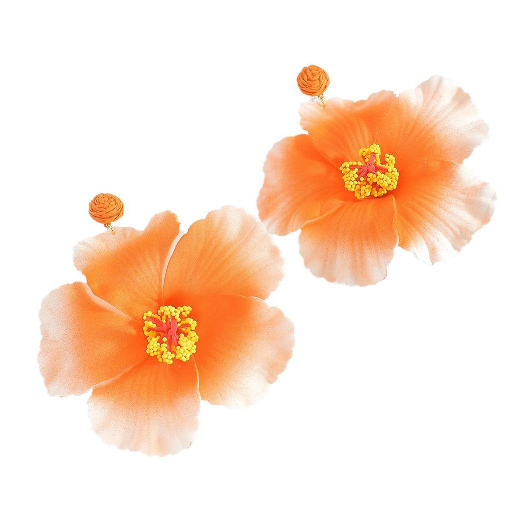 Fashion exaggerated flower earrings Bohemian vacation temperament petal stud earrings summer temperament earrings women