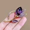 Broches Tulipe Fleur Cristal Violet pour Femmes Vêtements Élégants Accessoires Costume Broches de revers Bijoux de Fête Cadeaux