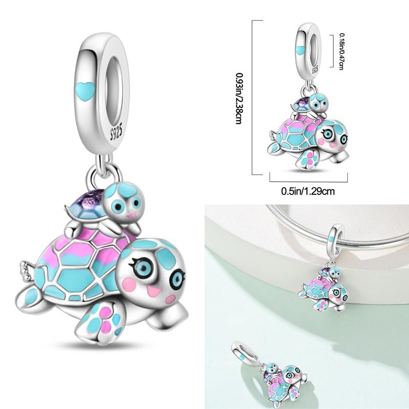 925 Silver Ocean World Series Sea Turtle Starfish Little Crab Octopus Charms Bead Fit 925 Bracelet DIY Jewelry