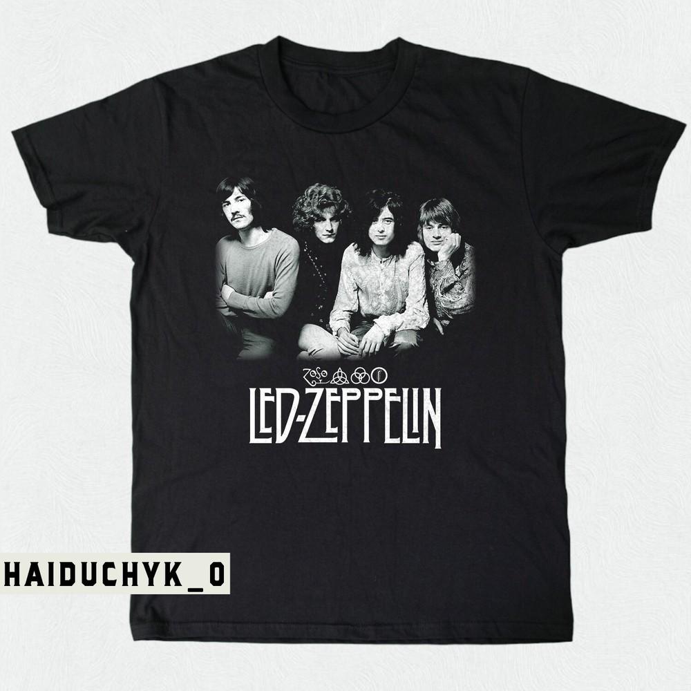 Led-Zeppelin 1970 Ретро Унисекс Черная Футболка Размер S-5XL Унисекс Футболка L