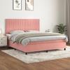 VidaXL Divan Bed with Mattress Pink 160x200 Cm Velvet - Model 3143156