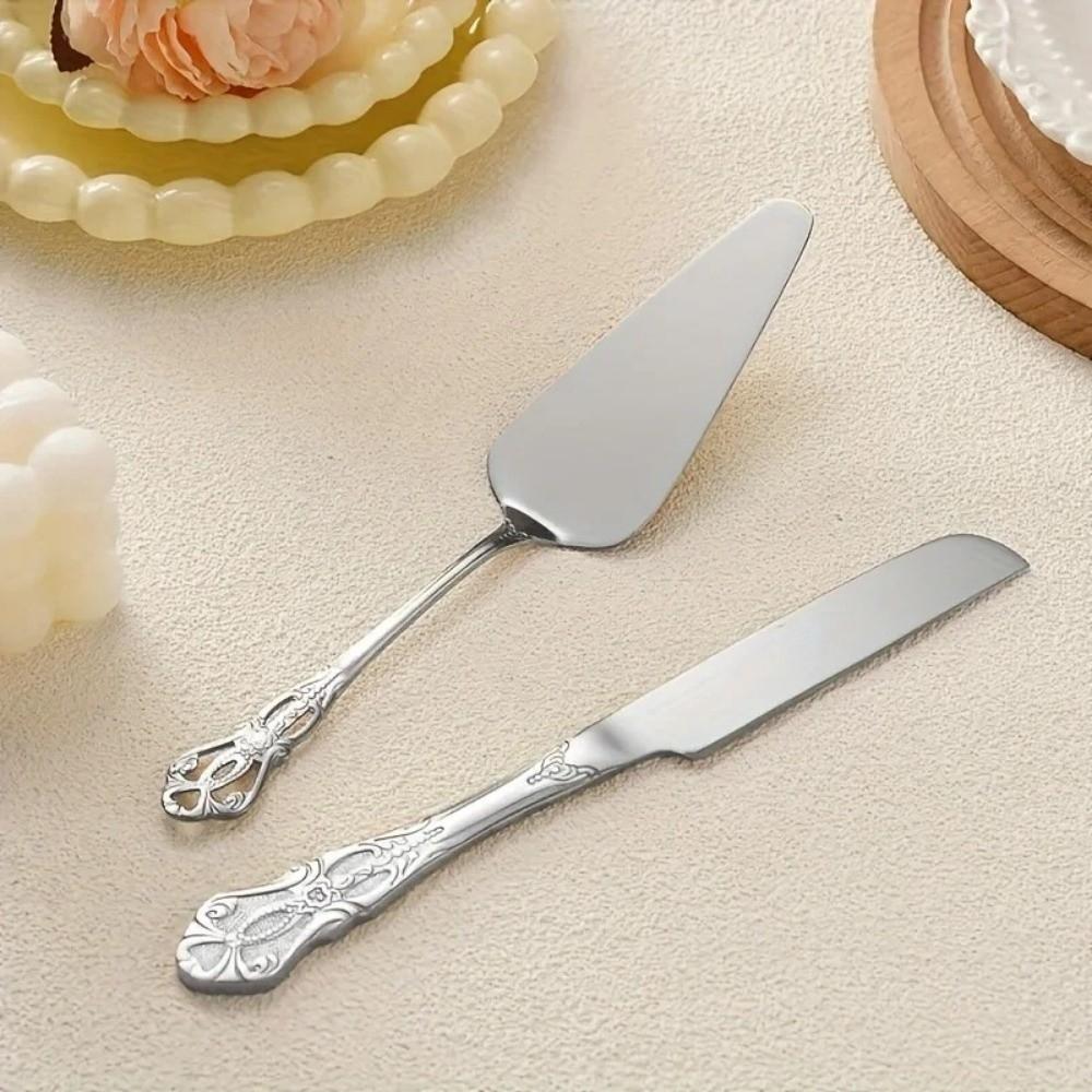 2 ks Nerezová sada stěrek na dorty Servírovací lopatka na zdobené dorty Vintage lopatka na dorty Pro palácové večírky