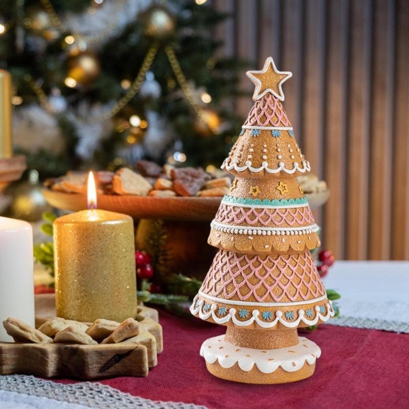 Realistic Gingerbreads Christmas Tree Resin Crafts Ornaments Indoor Outdoor Festival Decoration Use Party Supplies