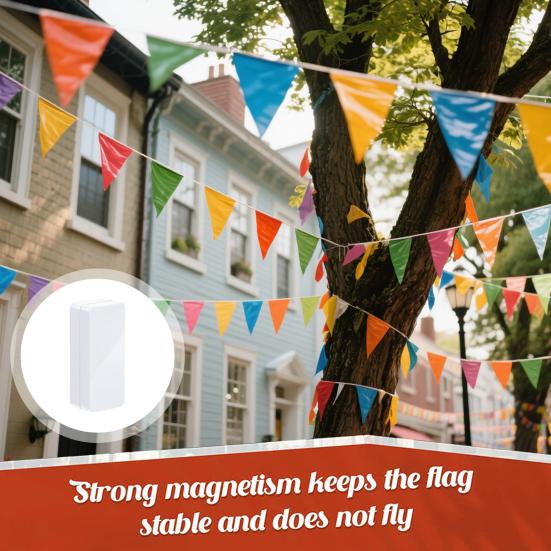1 Pair Magnetic Flag Weight Silicone Covered Curtain Weight Heavy Duty Outdoor Garden Drapery American Flag Bottom Anti-Tangle Weight