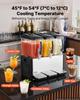 Commercial Beverage Dispenser 3 Tanks 12 L / 12.7 QT Per Tank, Stainless Steel Juice Dispenser, Ice Tea Drink Machine with 7 to 12 Cooling