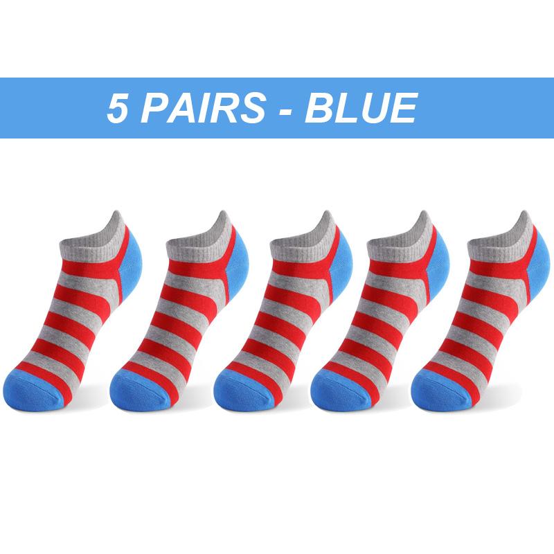 

Мужские носки высокого качества, 5 пар, большие размеры, весна-лето, спортивные дышащие полосатые лоскутные носки-лодочки, подарки для мужчин Meias EUR38-46