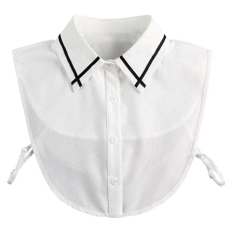 Hollow Lace Chiffon Doll Cotton Fake Collar Blouse Sweater Detachable Shirt Collar False Collar Lapel Women Top Collars Decor