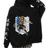 Attack On Titan Anime-Kapuzenpullover in Übergröße mit Reißverschluss
