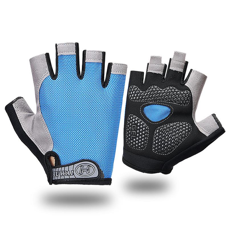 Cycling men's half finger sports fitness women's summer thin outdoor spinning bicycle non-slip dew finger shock absorption and breathability