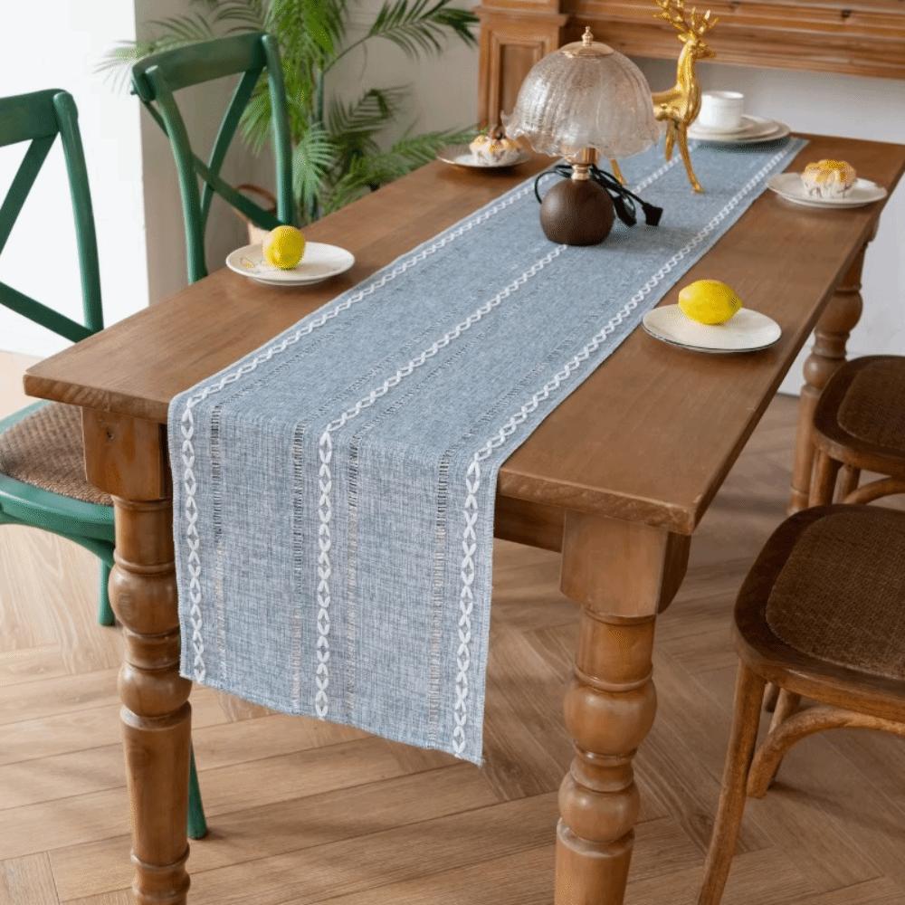 Long Party Table Linen Hollow Design Dining Table Cover Rustic Banquet Table Runner Shelf Cabinet