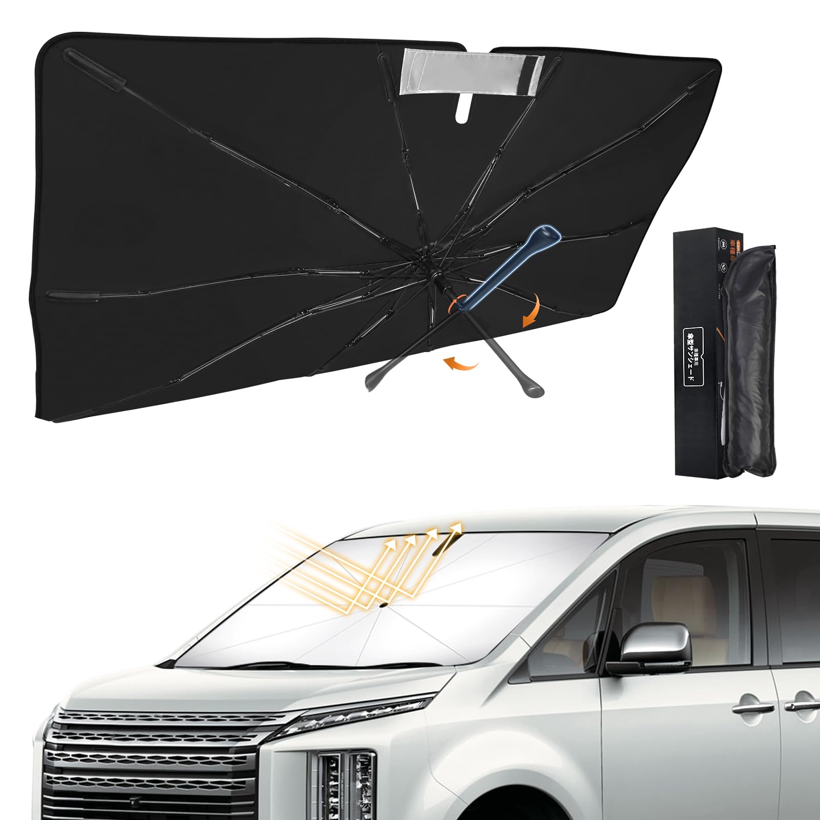 

New Mitsubishi Delica D5 Dedicated Light Heat UV for Easy Storage Bag Included with DELICA D5 February 2019 Current (D5) Umbrella-Type Sunshade, чёрный