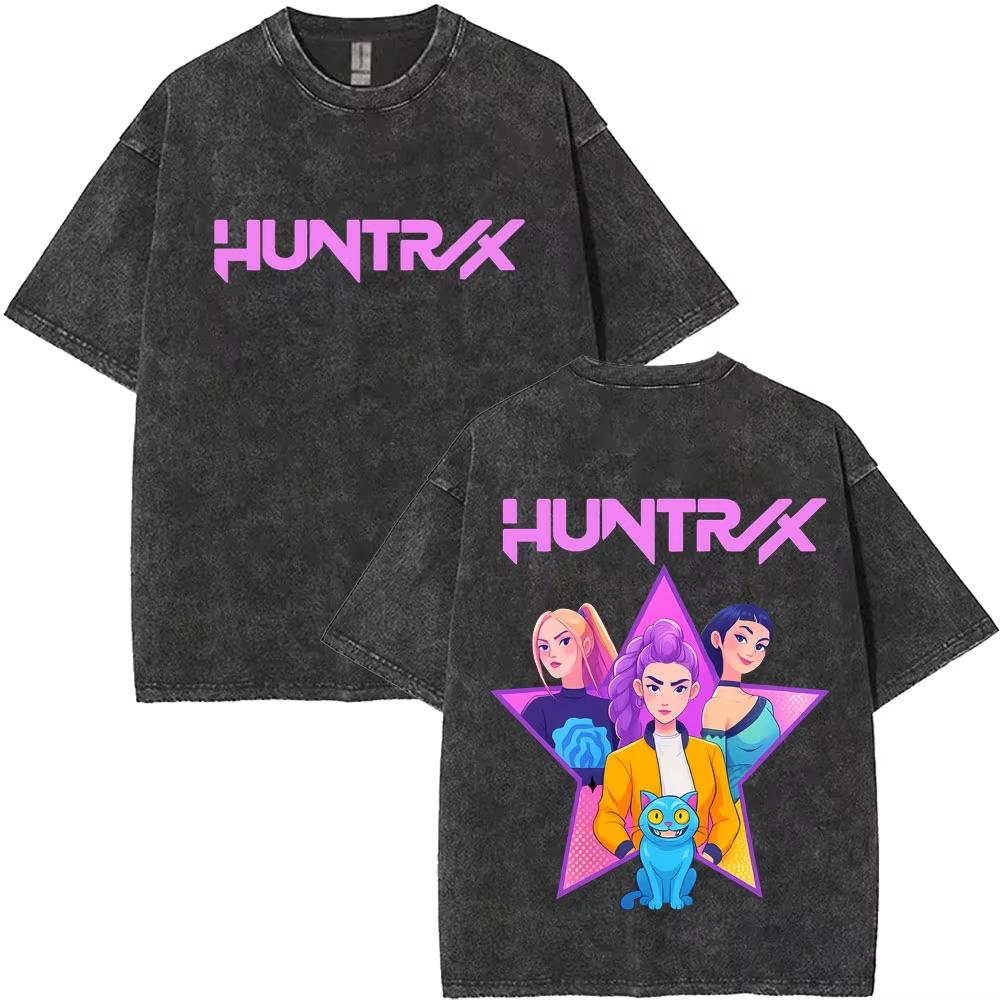 Sprana Koszulka Vintage Filmowa KPop Demon Hunters Kawaii Rumi Mira Zoey Nadruk Koszulki Męskie Damskie Czysta Bawełna Top