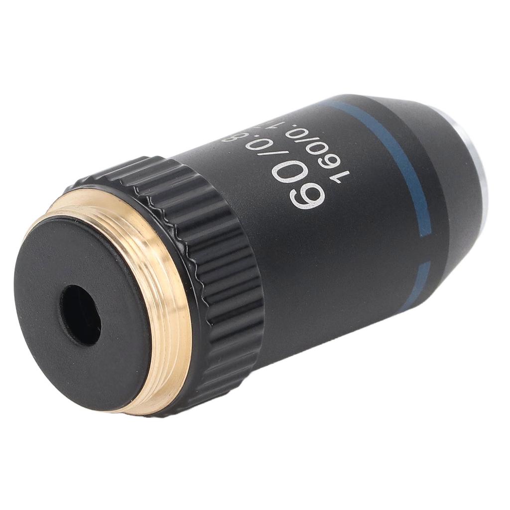 Achromatic Objective Brass 60X Microscope Lens for Biology Laboratory Interface 20.2mm