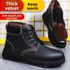 High Quality Safety Shoes Fleece-lined Thickened Warm Steel Toe Protective Shoes Winter Work Boots Construction Working Shoes