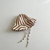 Summer Baby Bucket Hat Plaid Striped Lace-up Wide Brim Sunshade Fisherman Cap Infant Boys Girls Outdoor Sun Hats