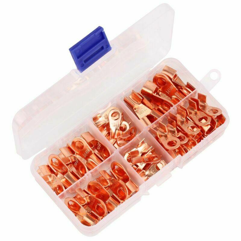 70x 5Type Auto Car Open Barrel Wire Crimp Connector Copper Ring Lug Terminal Kit