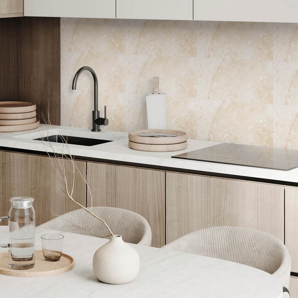 Decorative Vinyl Wall Tiles with Elegant Marble Pattern Print 10x40x20 cm