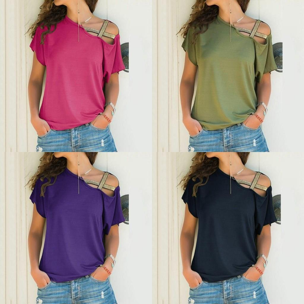 Premium Quality Womens Loose Blouse Casual Shirt Top Short Sleeve For Daily Comfort
