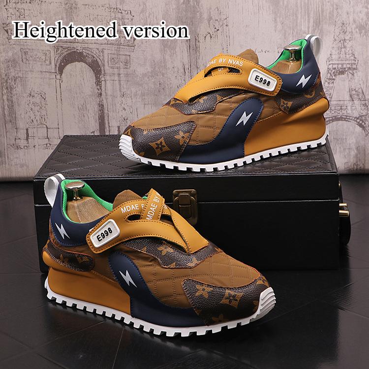 

Spring Men s Fashion Printed Casual Shoes Round Toe Color Matching Sneakers with Inner Height Increase Color Matching Shoes 43