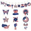 American Independence Day Wooden Star Pendant Decoration
