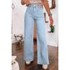 Spring New Dark Blue High-waisted Wide-leg Jeans Women's Fashion Retro Straight-leg Pants