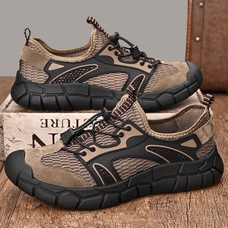 Fashion Fashion Breathable Sneakers Lightweight Mens Casual Shoes Lace Up Male Walking Trainers Quick Dry Wading Aqua Shoes Mesh Flats
