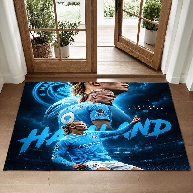 Erling Haaland Design Crystal Velvet Rug Soft Decorative Mat for Bedroom Entrance