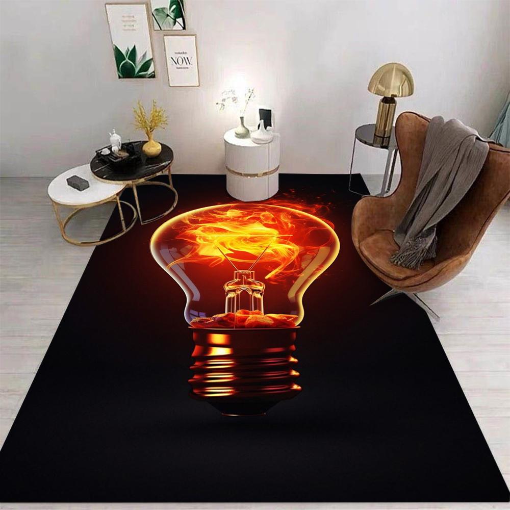 Neon Glühbirne Teppichmatte Teppich Herzform Leuchtendes Muster Modern Hintergrund Heimdekoration Wohnzimmer Schlafzimmer Fußmatte