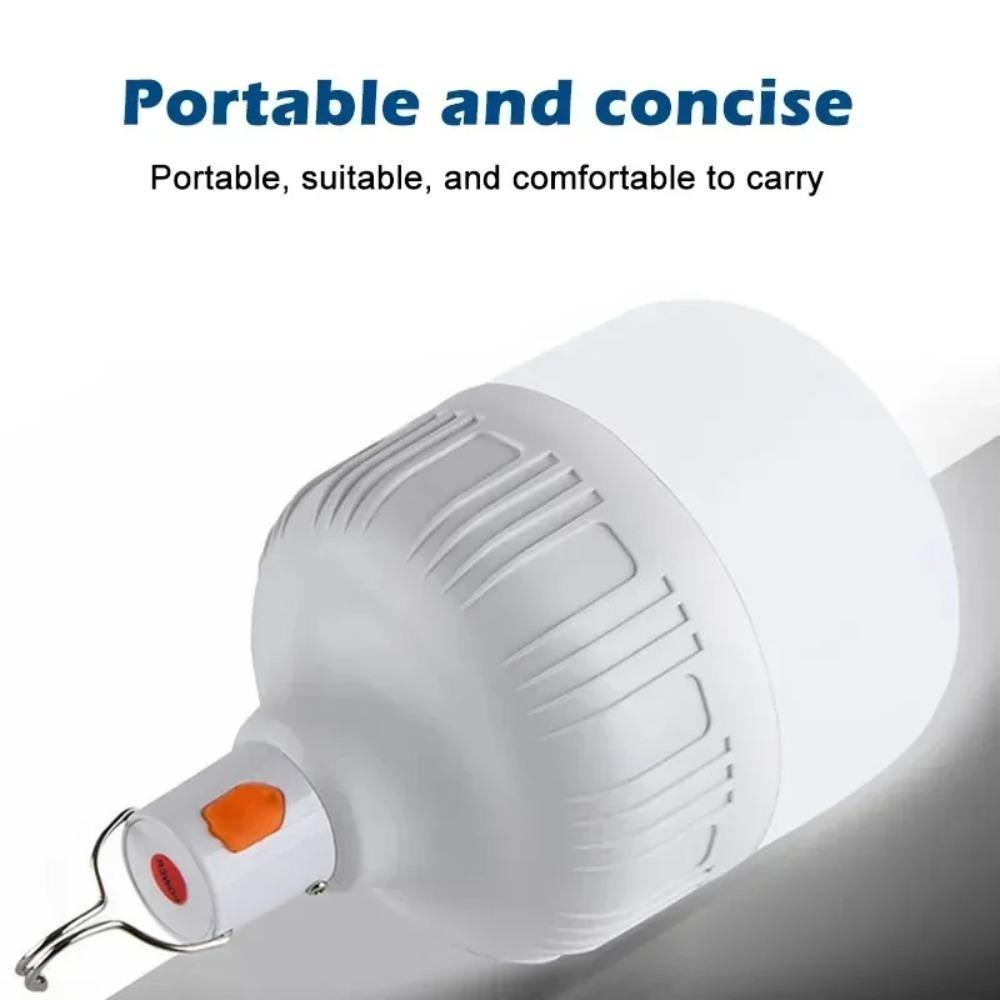 500w Portable Outdoor Camping Lights USB Rechargeable Lamp LED Emergency Bulb Hook High Power Tents Lantern Night Lights Bulb