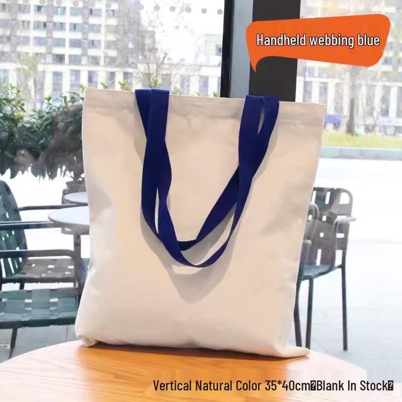 High-End Custom Logo Canvas Tote Bag - White, Blank, Personalized Printing