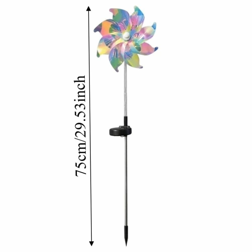 Rotating Solar Powered Windmill Lamp Waterproof Landscape Stake Lights Wedding Courtyard