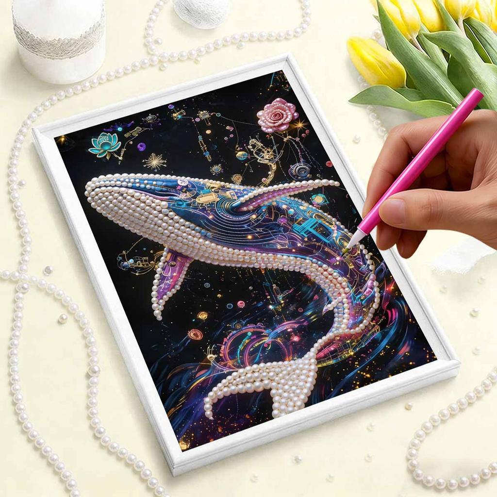 Handmade DIY Pearl Painting Whale Theme Bedroom Living Room Frameless Diy Handmade Sticky Diamond Creative Canvas Painting
