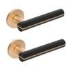Maçaneta Para Porta Interna Preto Dourado Maio II Kuchinox