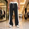 Men S Loose Straight Color Block Casual Sports Track Pants