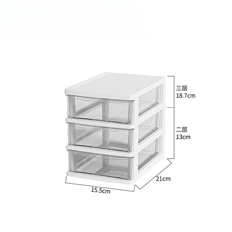 Desktop-Aufbewahrungsbox im japanischen Stil-Transparenter Schubladen-Organizer für Kosmetika, Schreibwaren und Bürobedarf, Studenten-Schreibtisch-Organizer