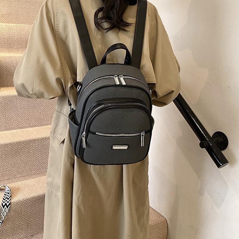 Simple and Versatile Backpack Women's New High-end Fashion Shoulder Messenger Bag Multi-functional Backpack