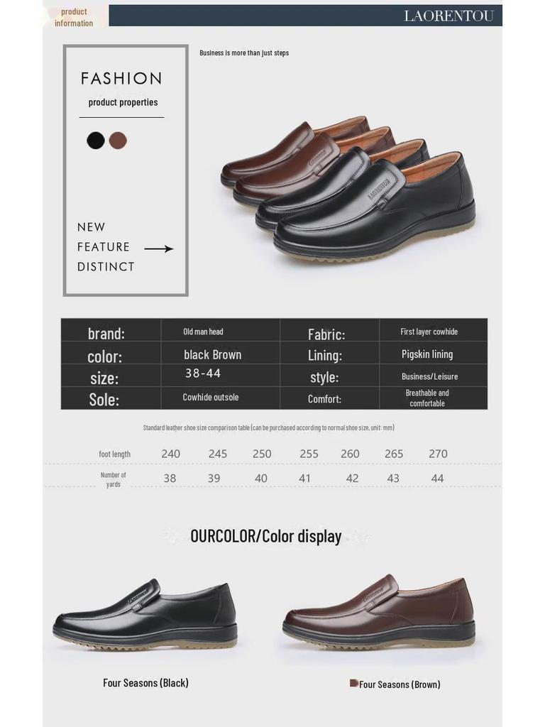 Pánské letní business casual kožené boty - Široký střih, Měkká podrážka, Styl 72161