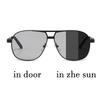 Fashion senior sense men's and women's metal sunglasses polarizing color-changing glasses decorated photo holiday gift glasses